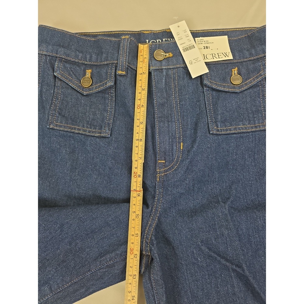 J.Crew Vintage Flare Jean With Flap Pockets CN350 Rinse Wash NWT Women's 28Tall - Picture 9 of 16